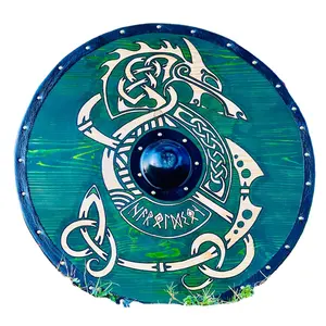 Couteaux industriels DIY personnalisables, fabrication artisanale, style bouclier viking, couleurs de luxe, acier à haute teneur en carbone 1095, applications bois et cuir, OEM - Product Image 4