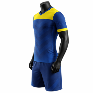 Conjunto de Uniforme de Voleibol Personalizado para Hombre, Camiseta y Pantalones Cortos con Cuello en V, Secado Rápido, Transpirable, Poliéster, Sublimación - Product Image 3