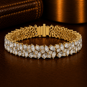 Luxury Multi Shape Cluster Tennis <b>Bracelet</b> Moissanite Diamond 10K 14K <b>Solid</b> Gold DEF VVS Engagement Fine Jewelry for Women Gifts - Product Image 1