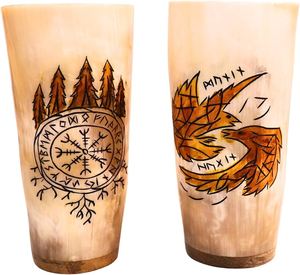 Verre à shot en corne de buffle éco-responsable pour une vie durable, Verre à shot Viking, Verre à bière et à miad écologique, Tasse à thé élégante style Love - Product Image 1