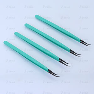 Pinzas de extensión de pestañas de etiqueta privada, pinzas japonesas de acero inoxidable para cejas, pinzas de extensión de pestañas con punta de fibra - Product Image 5