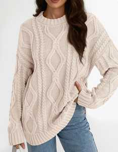 Chandails à col rond en tricot surdimensionnés personnalisés à la mode Queen pour femmes - Product Image 1