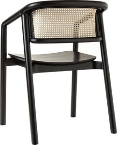 <b>Rattan</b> Hand Woven Cane <b>Dining</b> <b>Chair</b> Solid Wood Material Black Color Modern Design for Cafe Home Restaurant <b>Dining</b> <b>Chair</b> - Product Image 5