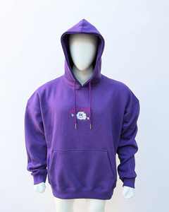 Sudadera con Capucha Personalizada para Hombre, Estilo Holgado, Color Morado, con Estampado de Nubes Bordadas, Ropa Urbana, Venta al por Mayor de Fábrica, MOQ Bajo, al por Mayor - Product Image 1