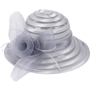 Mujeres Kentucky Derby Iglesia Vestido Cubo Sombrero Tocados Nupcial Té Fiesta Boda Sombreros Plata - Product Image 3