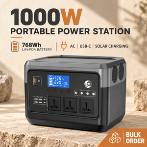 Estación de Energía Portátil de 1000W con Panel Solar de 120W, Batería LiFePO4 de 768Wh, Kit de Generador Solar para Exteriores, Venta al Por Mayor - Product Image 6
