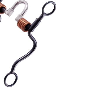 Mors d'entraînement western en acier noir de qualité supérieure, 5 pouces, avec anneaux en cuivre, joues de 8 pouces et sangle de bavure tressée - Product Image 5