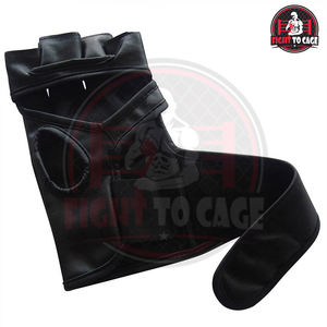 Solid <b>Black</b> Color Highest Quality Leather Microfiber Hook Loop Closure Customized Packaging Sport Fighting Wear Boxing <b>Gloves</b> - Product Image 3