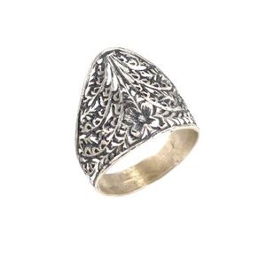 Bague pour homme en argent sterling 925, artisanale, plaquée or 18 carats et gravée, taille unique, marque privée sous licence, cadeau - Product Image 1