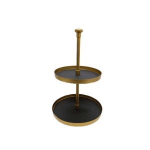 Finitions naturelles de luxe Design fantaisie rond en métal présentoir à gâteau en bois présentoir de fête d'anniversaire de mariage en gros en vrac - Product Image 2