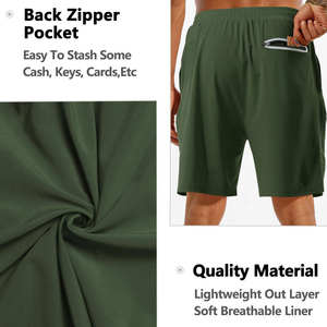 Vêtements de plage de couleur unie avec logo personnalisé en gros Short de bain décontracté d'été pour hommes - Product Image 6