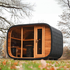 <span class=keywords><strong>Sauna</strong></span> extérieur de luxe en cèdre rouge <span class=keywords><strong>Sauna</strong></span> à vapeur humide <span class=keywords><strong>mobile</strong></span> personnalisable avec humidificateur Design moderne pour la maison et les centres de villégiature - Product Image 4