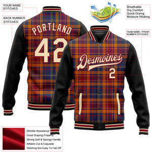 Veste universitaire Letterman Factory Direct fermeture éclair complète coton imperméable Patchwork avant hommes veste de Baseball universitaire - Product Image 2