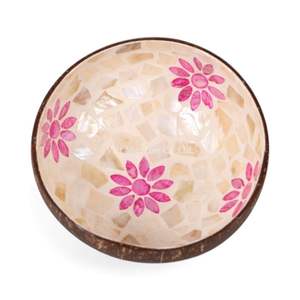 Cuenco de Coco Hecho a Mano con Incrustaciones de Nácar, Cuenco Decorativo Ecológico con Incrustaciones de Concha Natural para Decoración del Hogar - Product Image 2