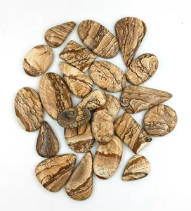 Cabochon en jaspe naturel poli à la main, dos plat, pierres précieuses minérales en vrac pour la fabrication de bijoux, lot en gros, pierre appliquée - Product Image 2