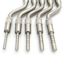 Ensemble de 5 ostéotomes dentaires manuels de qualité supérieure, pointe concave décalée, levage du sinus, compression osseuse, outils chirurgicaux en acier inoxydable - Product Image 4