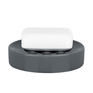 Spirella "Tube" stoneware soap dish in grey 11 x 2.6 cm - Product Image 1