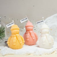 Bougie Bonhomme de Neige TOOWIN, Chapeau de Noël Bonhomme de Neige Cartoon Décorations de Noël, Bougies Parfumées de Fête