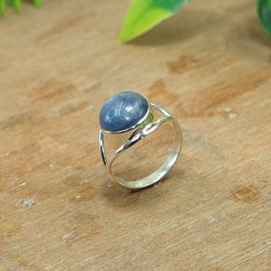 Natural Blue Kyanite <b>Ring</b> 925 <b>Sterling</b> <b>Silver</b> 18K Rose Gold & Yellow Gold Plated Handmade Statement Gemstone Jewelry for Unisex - Product Image 6