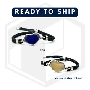 Pulsera de Plata 925 con Cristal en Forma de Corazón y Cordón de Madreperla Rosa, Elegantes Brazaletes para Mujer |   OEM - Product Image 4