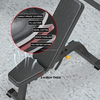 Banc de musculation pliable et réglable en métal, avec logo personnalisé, pour salle de sport commerciale, utilisation intérieure.