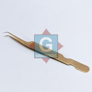 Juego de pinzas para extensión de pestañas de prueba manual Antideslizante Agarre perfecto Pinzas para pestañas de acero inoxidable - Product Image 5