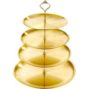 Support à gâteau en métal noir élégant de haute qualité Design élégant et robuste pour les fêtes de mariage Présentoirs à desserts - Product Image 3