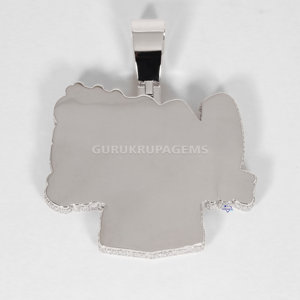 Exquisito colgante de diamante cultivado en laboratorio de oro blanco de 14 quilates para hombre, diseño de Hip Hop, plata esterlina que presenta sofisticación - Product Image 6
