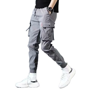 Pantalones Cargo con logotipo personalizado para hombre, ropa de calle apilada con bolsillo, de chándal, pantalones Cargo acampanados - Product Image 1