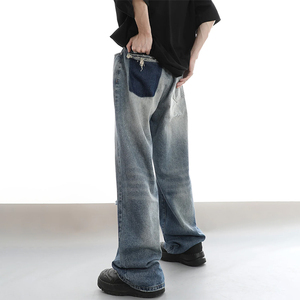 กางเกงยีนส์ขายาวสำหรับผู้ชายกางเกงทรงตรงขากระดิ่งสไตล์วินเทจทรงหลวมใส่สบายแบบดั้งเดิมสไตล์ญี่ปุ่น2026กำหนดเอง - Product Image 4