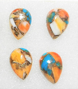 Cabochon lisse en forme de poire turquoise en cuivre pour la fabrication de bijoux dans toutes les tailles, créer un collier d'anneaux de pierres précieuses - Product Image 3