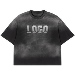 Camiseta de Moda 2024, Estilo Desgastado por el Sol, Ropa Urbana, Camiseta Extra Grande, Camiseta Personalizada con Lavado Ácido para Hombre - Product Image 1