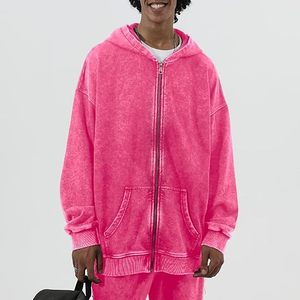 Nouveau design – Sweats à capuche d'hiver pour hommes 100 % coton molletonné avec fermeture éclair, délavage acide, personnalisables, faible MOQ, vente en gros, fabriqués au Pakistan - Product Image 1