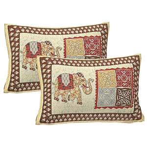 Red 240 TC 100% Cotton <b>King</b> <b>Size</b> Bedsheet with 2 Pillow Covers Ethnic Motifs Comforter Set of 3 Pcs-ADB1477 - Product Image 3