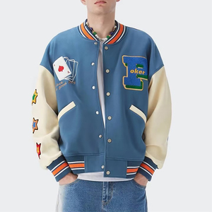 Veste universitaire à col montant à manches longues 2025 pour hommes, vêtements d'hiver en toile pour adultes, vente en gros à bas prix, fabrication - Product Image 1