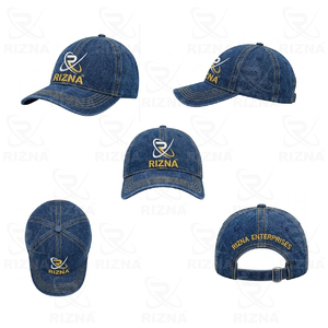 Gorra de Béisbol RIZNA de Mezclilla, 6 Paneles, Ajustable, Unisex, Estilo Casual Vintage, Lavada, con Logotipo Bordado en 3D en el Panel Frontal, Azul, Algodón, Metal - Product Image 6