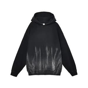 Fabricants de vêtements OEM Logo personnalisé Survêtement lourd Style cassé Sweat à capuche vintage surdimensionné avec poches kangourou délavé à l'acide - Product Image 6