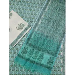 Conjunto de Salwar Kameez Estilo Anarkali para Mujer con Dupatta, Tela de Algodón con Estampado, Conjuntos de Trajes Tradicionales Elegantes - Product Image 3