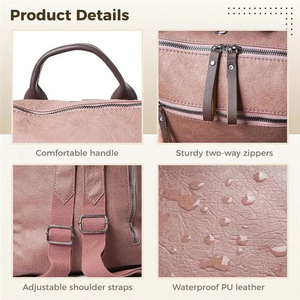 กระเป๋าเป้หนังสำหรับผู้หญิง, กระเป๋าเป้ลำลองระบายอากาศได้ดีมีหลายสี - Product Image 4