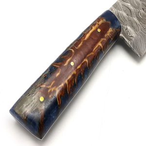 Mayorista Personalizado OEM ODM Cubiertos Fábrica Hecho A Mano Acero Damasco Cocina Chef Estilo Cuchillo Funda de Cuero - Product Image 3