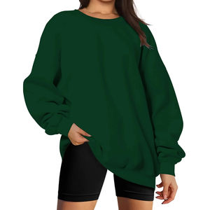 Factory Wholesale Winter <b>Women's</b> Long Sleeve Pullover Sweatshirt 100% Cotton Breathable & Quick Dry Loose Fit Streetwear - Product Image 2