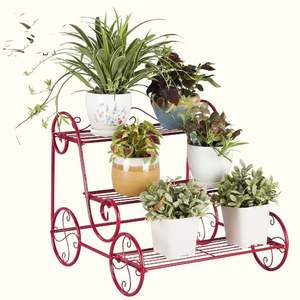 Présentoir à fleurs élégant en métal fabriqué artisanalement avec base à défilement et belles touches florales pour des compositions florales haut de gamme - Product Image 2