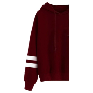 เสื้อฮู้ดผู้หญิงสำหรับฤดูหนาว ผ้าฝ้ายฟลีซ 100% เป็นมิตรกับสิ่งแวดล้อม ระบายอากาศได้ดี กันลม ปักโลโก้ด้านหน้า สีเข้มเมห์รอน บริการ OEM - Product Image 6