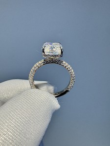 เพชรโมอิสเดิมแหวนหมั้นรัศมีสดใสตัดเพชร925เงินสเตอร์ลิงเครื่องประดับงานแต่งงานของขวัญสำหรับคนรัก - Product Image 3