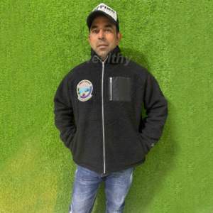 Stylish and Warm <b>Sherpa</b> Fleece <b>Hoodie</b> for Men Personalized with Custom Prints Cotton Blended for Winter Fashion Plain Dyed - Product Image 1