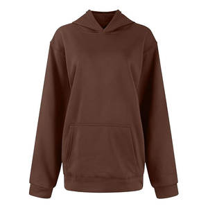 Sudaderas con capucha de gran tamaño para mujer marrón, sudaderas de lana, suéteres de manga larga, sudaderas con capucha con hombros caídos para mujer - Product Image 2