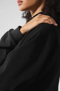 Sweat à capuche long surdimensionné pour femme, tissu en velours doux de qualité supérieure, coupe ample décontractée, logo sur le devant, vêtements d'hiver, 100% coton - Product Image 4