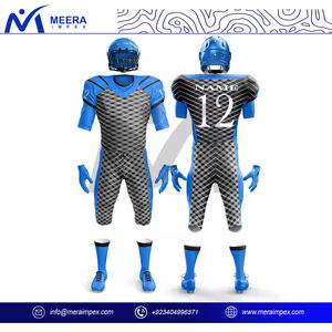 2025 nouveau Design 12 panneaux col rond Football américain uniforme pour hommes haute qualité Sublimation imprimé grande taille Football uniforme - Product Image 2