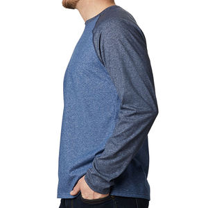 T-shirt à manches longues personnalisé OEM pour l'été, couleur unie, grande taille, tissu tricoté, faible MOQ, impression numérique, prix de gros pour hommes - Product Image 2