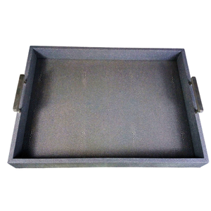 DPC Brand Model 045 MDF + Shagreen + Velvet Luxury Faux Shagreen Rectangle Serving <b>Trays</b> Handles Home Food Tea Made Leather - Product Image 5